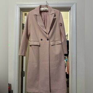 Women's Pink Double-Breasted Coat